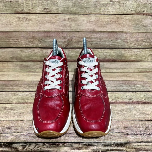 Hogan Red Leather Trainers - Picture 7 of 8